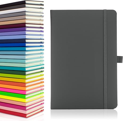 Planoova Notes London Eco A5 Hardcover Notebook – Lined, Dark Grey
